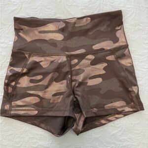 High-Waisted Camo Brown Women's Shorts